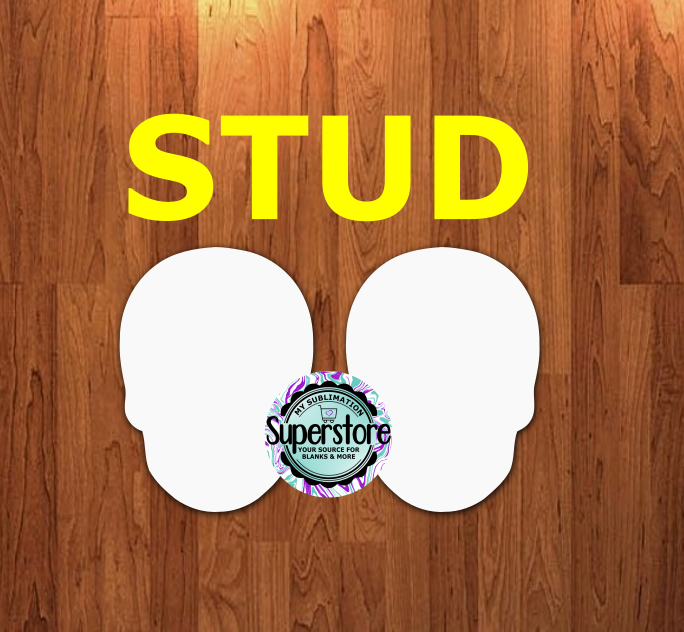 10 or 20 pair bulk buy - Skull - .50 inch studs for earrings