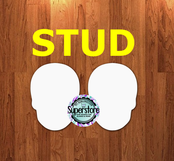 10 or 20 pair bulk buy - Skull - .50 inch studs for earrings