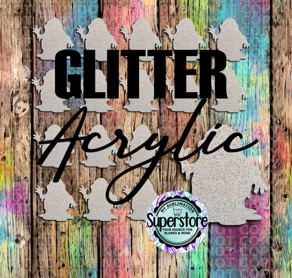 Glitter Acrylic Slime Guy Badge Reels - 10 or 20 count 1.5 & 2 inch size - Sublimation Acrylic