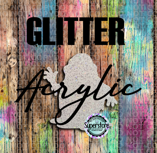 GLITTER Slime Guy -  With or Without Hole  - Sublimation Acrylic