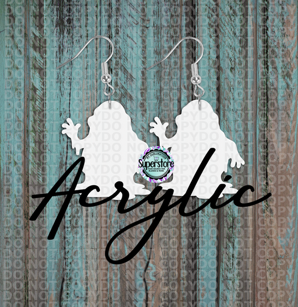 Clear Acrylic Slime Guy -  Earrings -  5 & 10 pairs 1.5 & 2 inch size - Sublimation Acrylic