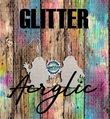 Glitter Acrylic Slime Guy -  Earrings - 5 & 10 pairs 1.5 & 2 inch size - Sublimation Acrylic