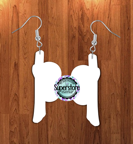 Sloth Vertical earrings 2 sizes  1.5 / 2 inch -  BULK PURCHASE 10pair - Single sided MDF