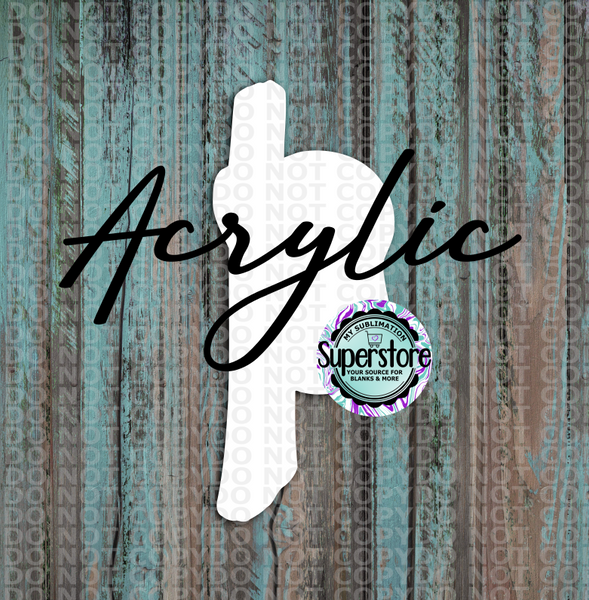 Clear Acrylic - Sloth Vertical  -  With or Without Hole  - Sublimation Acrylic