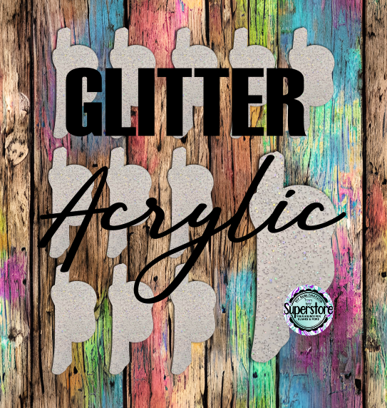 Glitter Acrylic Sloth Vertical - Badge Reels - 10 or 20 count 1.5 & 2 inch size - Sublimation Acrylic