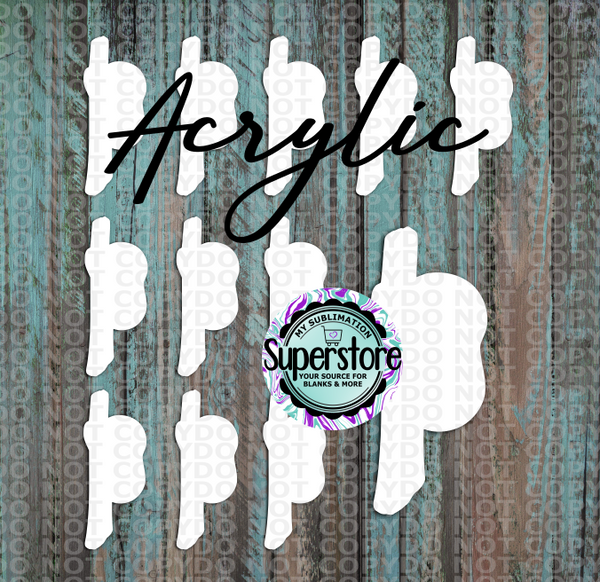 Acrylic Sloth Vertical  - 10 or 20 count 1.5 & 2 inch size - Sublimation Acrylic