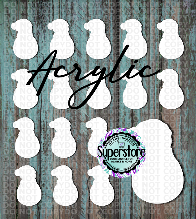 Acrylic Snowman Beanie - 10 or 20 count 1.5 & 2 inch size - Sublimation Acrylic