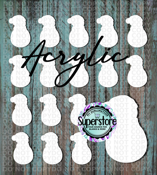 Acrylic Snowman Beanie - 10 or 20 count 1.5 & 2 inch size - Sublimation Acrylic