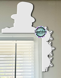 Snowman with flakes - Corner Door Sitter - Sublimation Blank