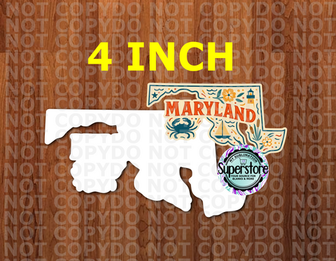 (4 inch) - Special Maryland State - MDF Single Sided - Ornament
