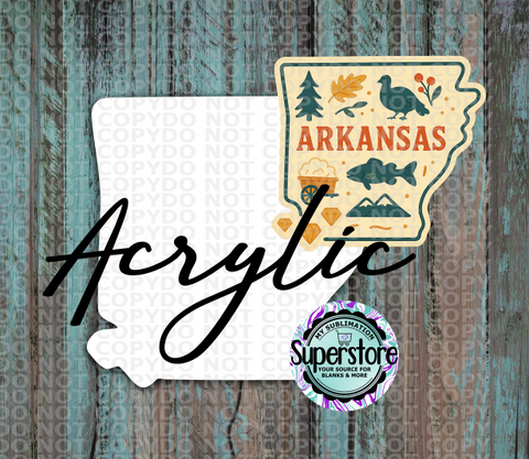 Clear Acrylic - Special Arkansas -  With or Without Hole  - Sublimation Acrylic