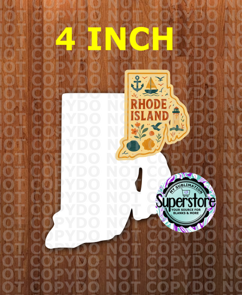 (4 inch) - Special Rhode Island - MDF Single Sided - Ornament