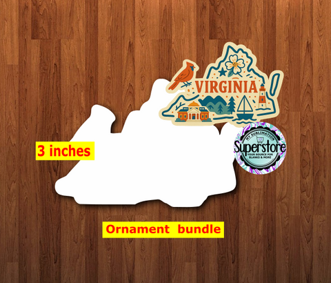 Special Virginia State - With Hole or NO HOLE Bundle - ornament bundle price - MDF sublimation blank