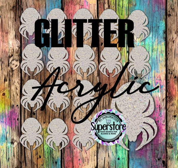 Glitter - Spider - Badge Reels - 10 or 20 count 1.5 & 2 inch size - Sublimation Acrylic