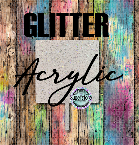 GLITTER Acrylic Square cake topper  - Sublimation Acrylic