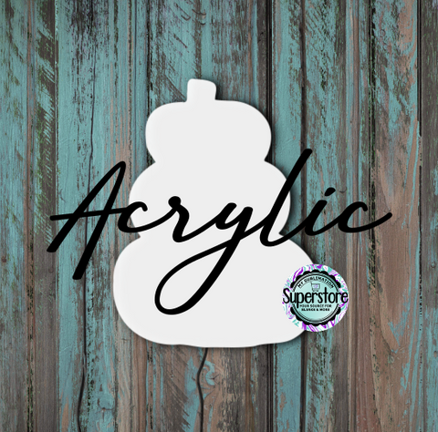 Clear Acrylic - Stacked Pumpkin -  With or Without Hole  - Sublimation Acrylic