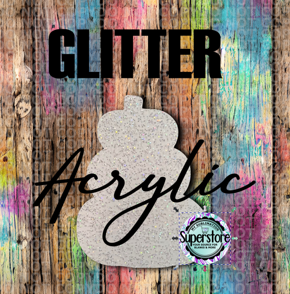 GLITTER Stacked Pumpkin -  With or Without Hole  - Sublimation Acrylic