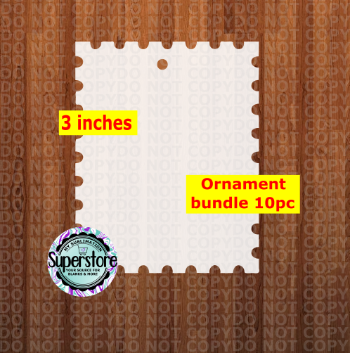 Stamp - WITH HOLE - ornament bundle price - MDF sublimation blanks