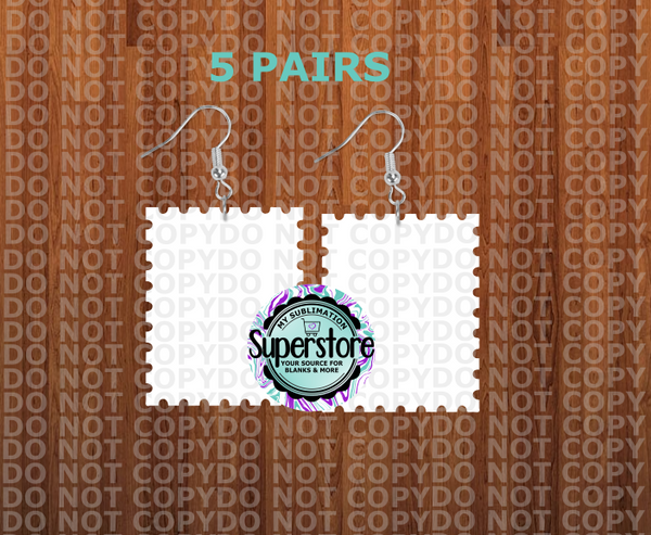 Stamp earrings - BULK PURCHASE 5 or 10pair - 1.5 inch or 2 inch - MDF Sublimation Blanks