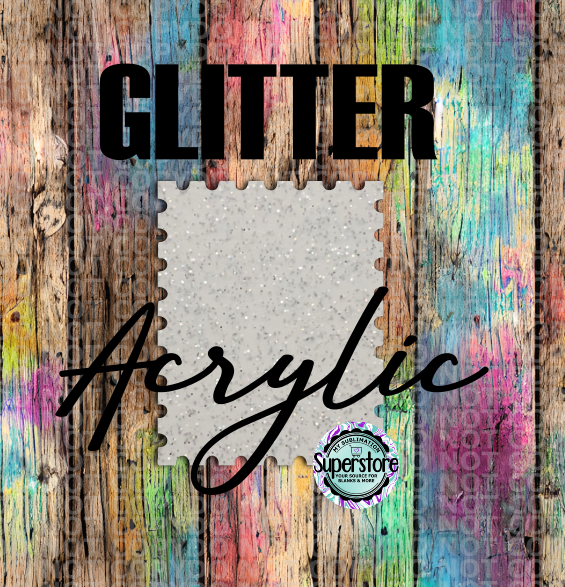 GLITTER Acrylic Stamp -  With or Without Hole  - Sublimation Acrylic