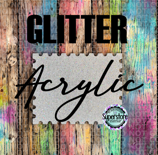 Horizontal  GLITTER Acrylic Stamp -  With or Without Hole  - Sublimation Acrylic