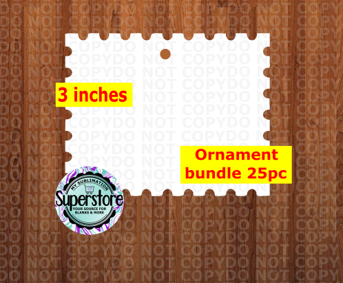 Horizontal Stamp - WITH HOLE - ornament bundle price - MDF sublimation blanks