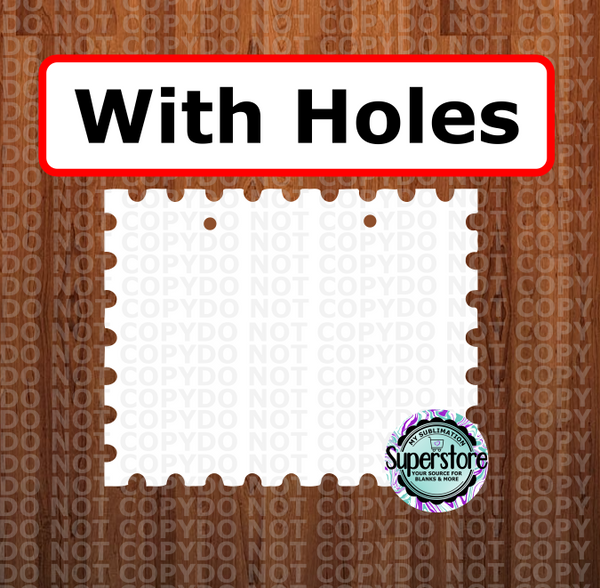 Horizontal Stamp - WITH holes - Sublimation Blank MDF