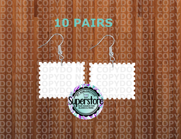 Horizontal Stamp earrings - BULK PURCHASE 5 or 10pair - 1.5 inch or 2 inch - MDF Sublimation Blanks