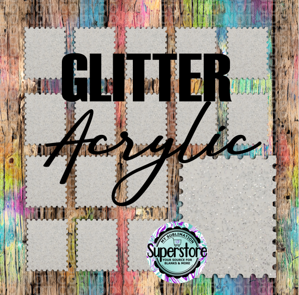 GLITTER - Acrylic Stamp - 10 or 20 count 1.5 & 2 inch size - Sublimation Acrylic