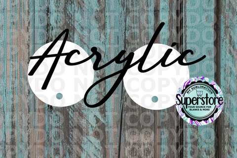 Clear Acrylic Bottom hole Round Stud Earrings - 10 or 20 pairs - Sublimation Acrylic