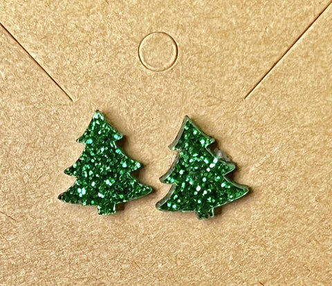 10 or 20 pair bulk buy - Glitter Tree acrylic .62 studs for earrings