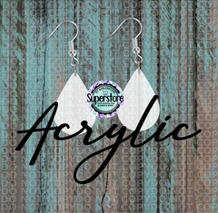Clear Acrylic Tear Drop Earrings  5 & 10 pairs 1.5 & 2 inch size - Sublimation Acrylic