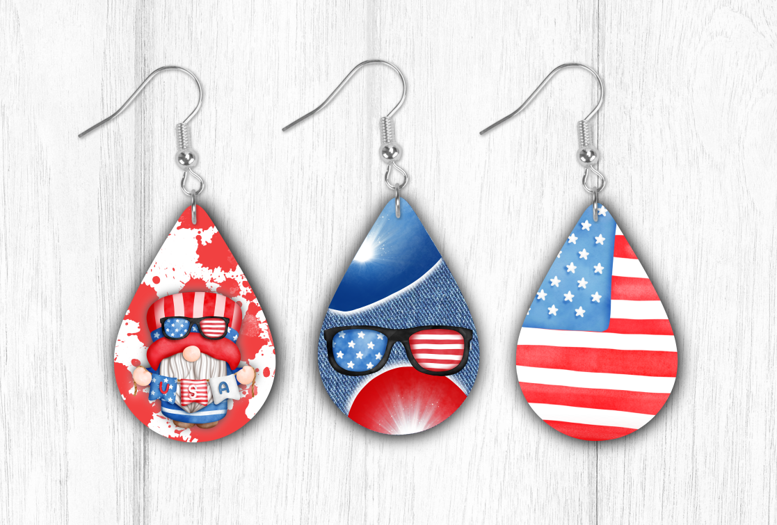 Digital Download - 3pc bundle Tear drop USA - made for our blanks