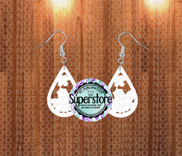Leaf Tear Drop - earrings 2 sizes  1.5 / 2 inch -  BULK PURCHASE 10pair - Single sided MDF