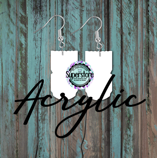 Clear Acrylic Tiki #6 -  Earrings -  5 & 10 pairs 1.5 & 2 inch size - Sublimation Acrylic