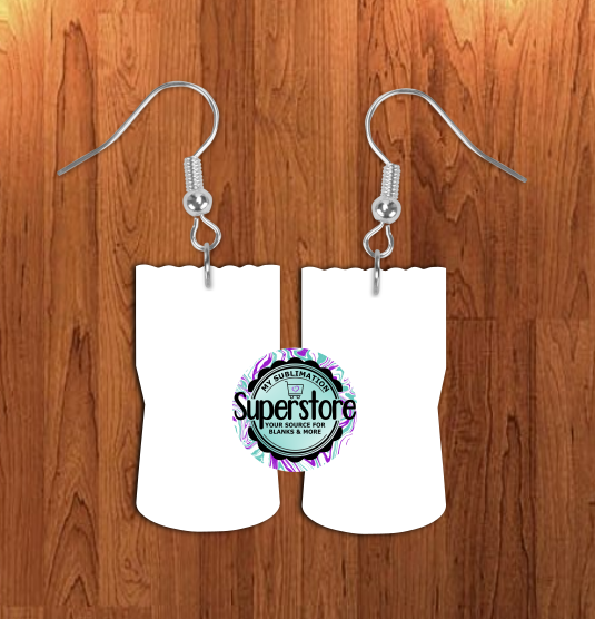 Tiki #2 earrings 2 sizes  1.5 / 2 inch -  BULK PURCHASE 10pair - Single sided MDF