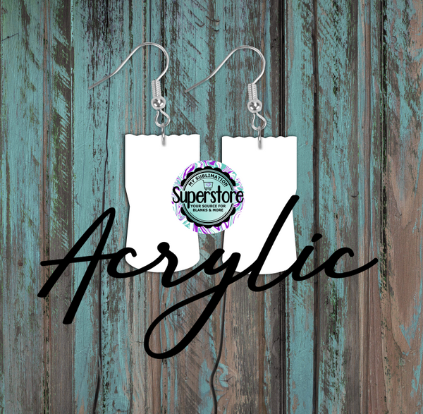 Clear Acrylic Tiki #2 -  Earrings -  5 & 10 pairs 1.5 & 2 inch size - Sublimation Acrylic