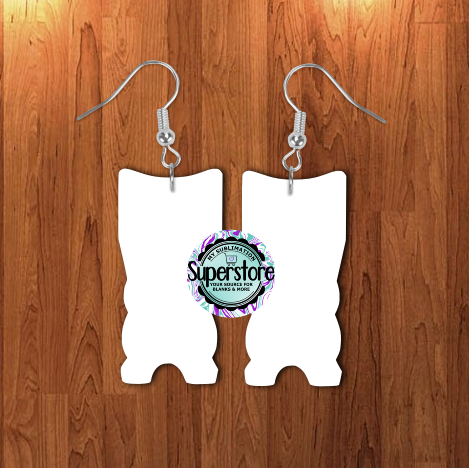 Tiki #3 earrings 2 sizes  1.5 / 2 inch -  BULK PURCHASE 10pair - Single sided MDF
