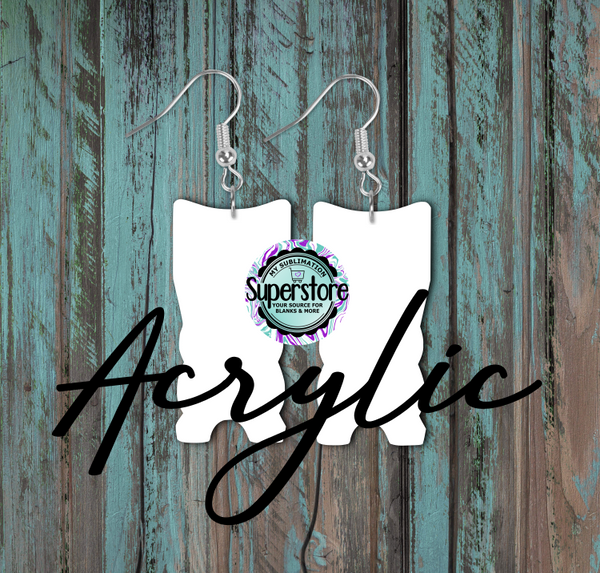 Clear Acrylic Tiki #3 -  Earrings -  5 & 10 pairs 1.5 & 2 inch size - Sublimation Acrylic