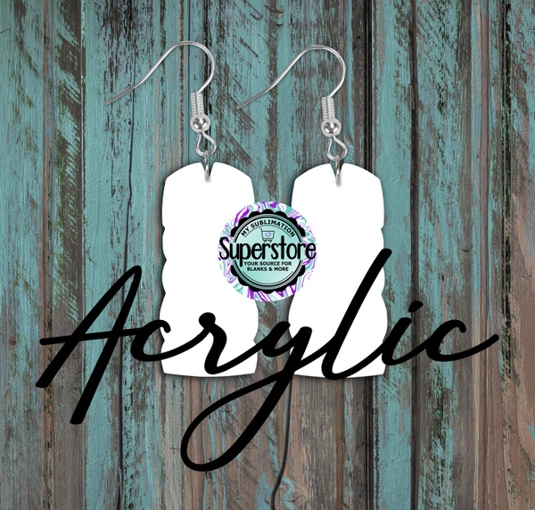 Clear Acrylic Tiki #4 -  Earrings -  5 & 10 pairs 1.5 & 2 inch size - Sublimation Acrylic