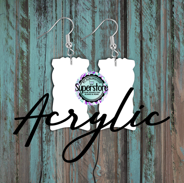 Clear Acrylic Tiki #5 -  Earrings -  5 & 10 pairs 1.5 & 2 inch size - Sublimation Acrylic