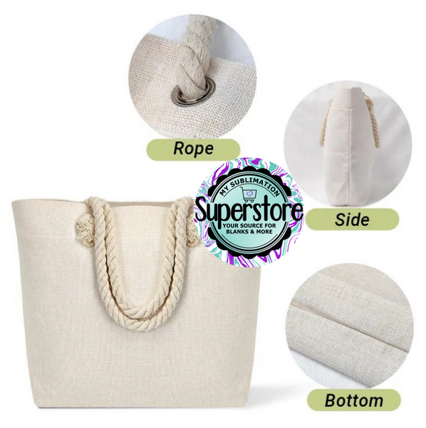 Sublimation tote bag with rope handles