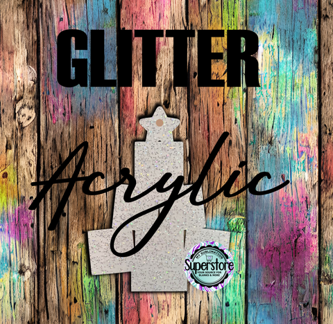 GLITTER Acrylic Picture Tree  -  With or Without Hole  - Sublimation Acrylic
