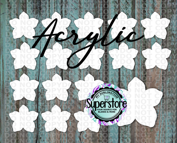 Acrylic Tropical Flower - 10 or 20 count 1.5 & 2 inch size - Sublimation Acrylic