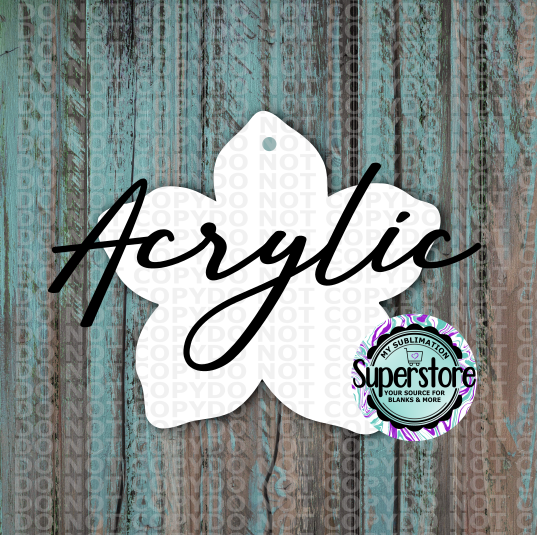 Clear Acrylic - Tropical Flower -  With or Without Hole  - Sublimation Acrylic