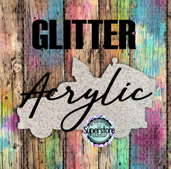 GLITTER  Patriotic Trcuk USA - With or Without Hole  - Sublimation Acrylic