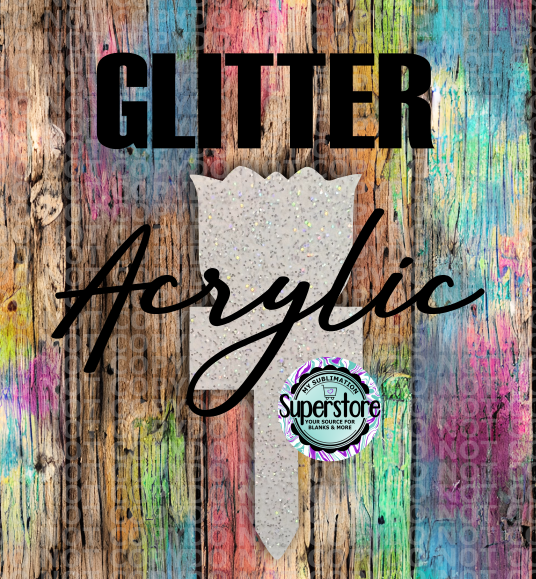 GLITTER - Tulip With Sign Garden Stake - Sublimation Acrylic