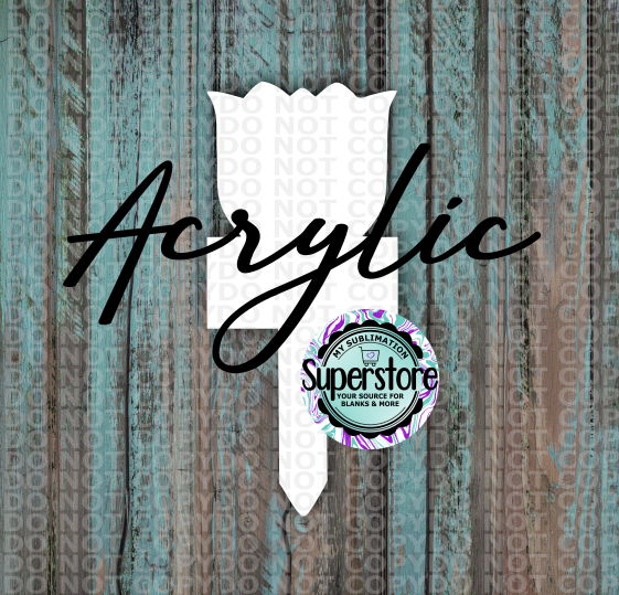 Clear Acrylic - Tulip With Sign Garden Stake - Sublimation Acrylic