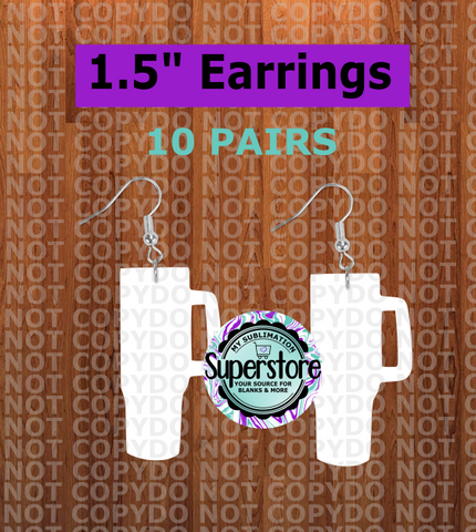 1.5 inch - Tumbler earrings 10 pairs - MDF Sublimation Blank