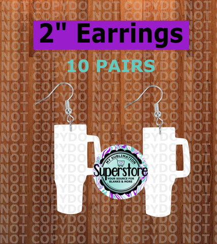 2 inch - Tumbler earrings 10 pairs - MDF Sublimation Blank